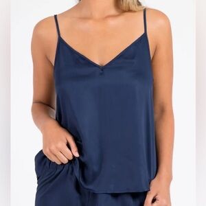 New! Ettitude | 100% Organic Bamboo Cami | Ocean (Navy) Blue | XS